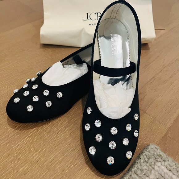 J. Crew Shoes Jcrew Zoe Strappy Ballet Flats With Jewels Poshmark